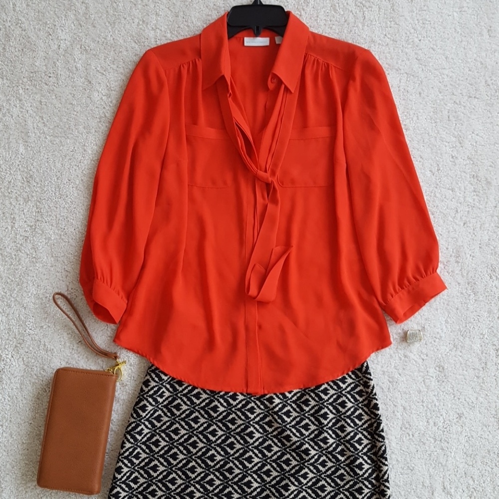 3/4 Blouse w Collar Sash